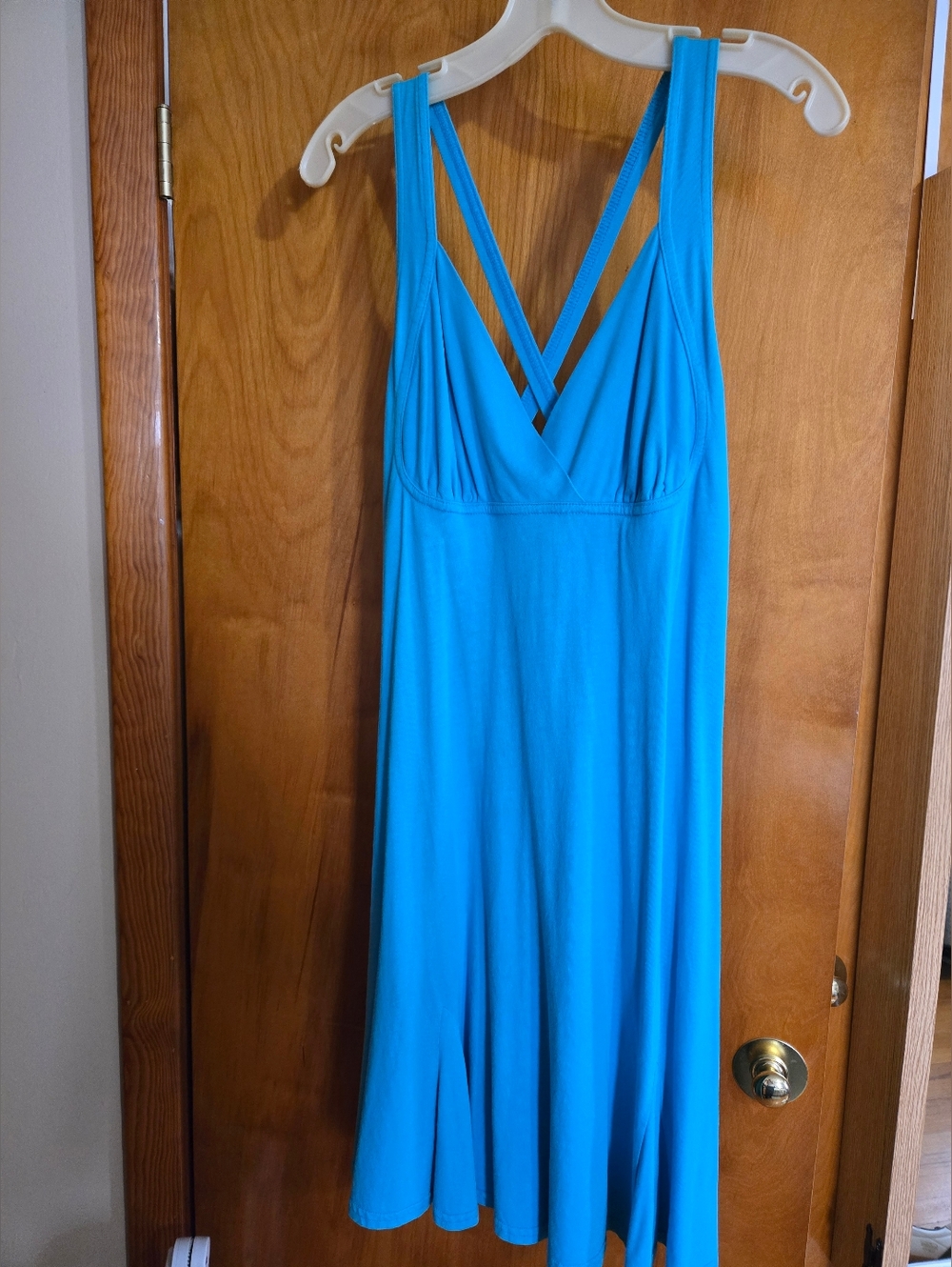 Turquoise Sleeveless V-Neck A-line Dress